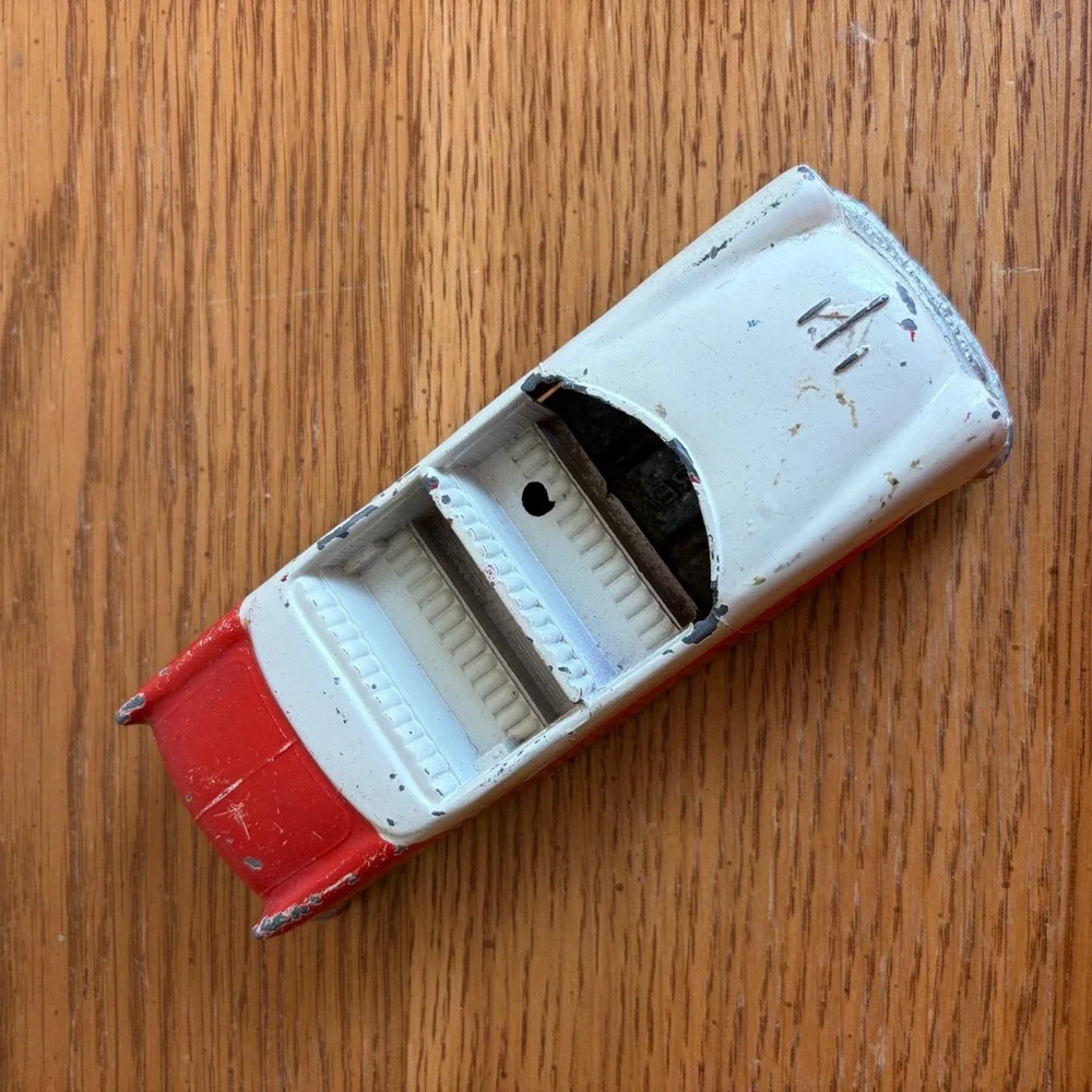 Vintage Renwal USA Diecast Metal Convertible Toy Car Red White 1950s Style